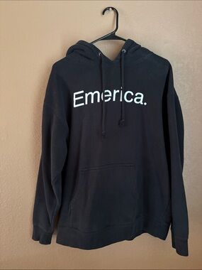 Emerica Black Crewneck Hoodie with White Logo